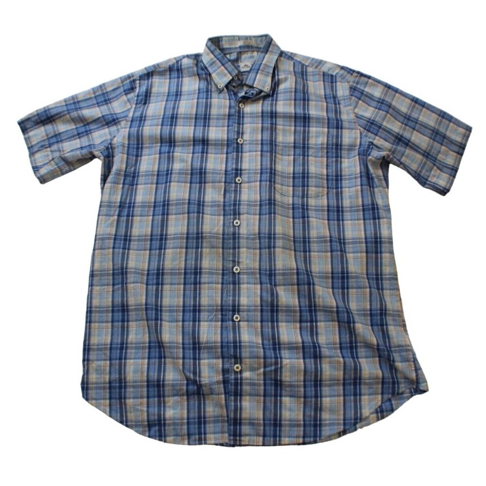 Peter Millar Mens Plaid Button Down Shirt Size L